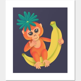 Cute Monkey Posters and Art